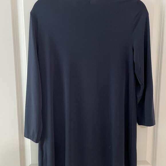 Alfani's Navy Blue Keyhole Tunic with slits at the shoulder Medium - Picture 2 of 5